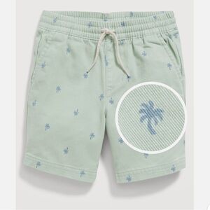 Old Navy Green Palm Print - Functional-Drawstring Shorts for Toddler Boys
